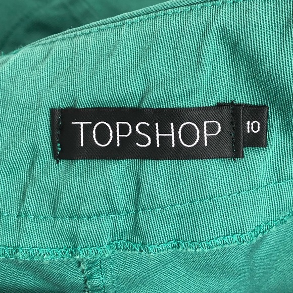 Topshop Green Pencil Skirt Sailor Button Detail 10 - Picture 3 of 7